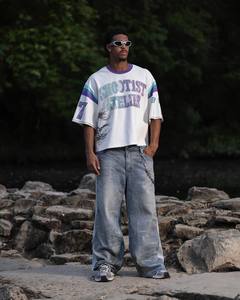 <span class=keywords><strong>T</strong></span>-<span class=keywords><strong>shirt</strong></span> Personalizzata Yingling Spalla Scivolata Stampa Serigrafica Heavyweight 100% Cotone Boxy Cropped Oversize - Product Image 4
