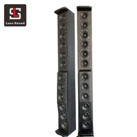 Speaker Line Array Aktif Profesional H-1203 12x3 inci dengan Daya Keluaran 400W, Casing Kayu, untuk Pernikahan & Pesta