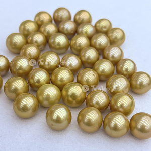 Perlas Naturales <span class=keywords><strong>de</strong></span> Agua Dulce Teñidas <span class=keywords><strong>de</strong></span> Muses Jewels, Gran Descuento, Aprox. 12-15mm, Casi Redondas, Color Dorado, Cuentas Sueltas para Fabricación <span class=keywords><strong>de</strong></span> Joyería - Product Image 3