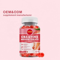 Nutrition Sportive Créatine Monohydrate Gummies Adulte Croissance Musculaire Force Endurance Saveur Fraise Naturelle Sans Sucre Végétalien