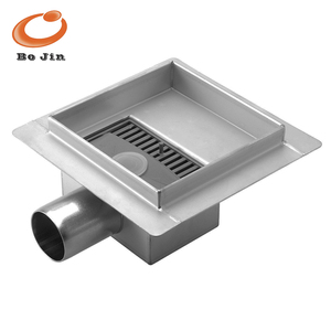 Sifone a pavimento quadrato a doppia griglia in acciaio inossidabile anti scarafaggi e anti odore per bagno BJ-SQFS - Product Image 4
