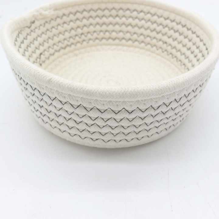 Mini Rope Basket Handmade Mini Cotton Rope Storage Basket - Functional & Sustainable