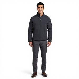 Veste Softshell Homme Hiver Personnalisée avec Logo Imprimé Coupe-Vent Prix Bas Fermeture Éclair Veste Softshell Polyester Personnalisée - Product Image 1