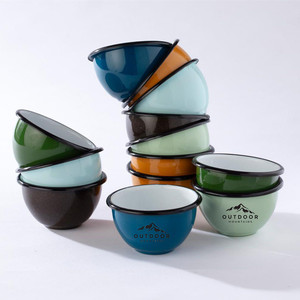 14cm 18cm 20cm smalti con logo <span class=keywords><strong>Vintage</strong></span> personalizzati cucina Hotel stoviglie cibo servire Noodle smalto per cena zucchero ciotola con i piedi - Product Image 6