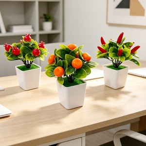 Artificial Fruit <b>Tree</b> <b>Mini</b> Potted Plant 15cm Plastic Desktop Bonsai Fortune Fruit New Year Gift - Product Image 1