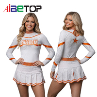 Tenue de cheerleading pour filles à manches longues avec jupe plissée, ensembles OEM personnalisés, costume All Star moins cher avec pierres