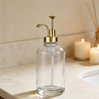Bouteille en verre ronde pour sirop de sucre - Distributeur de savon liquide de 16 oz - Distributeur de café carré de 500 ml - Bestseller