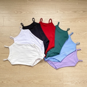 Maillot de Ballet para Niñas con Tirantes Finos y Color Sólido, Logotipo Personalizado, Maillot Básico para Práctica de Danza Infantil - Product Image 2