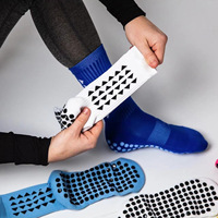 Chaussettes de football montantes à compression pour hommes, personnalisées, tricotées, 100 % polyester, avec grip, épaisseur standard, pour l'automne