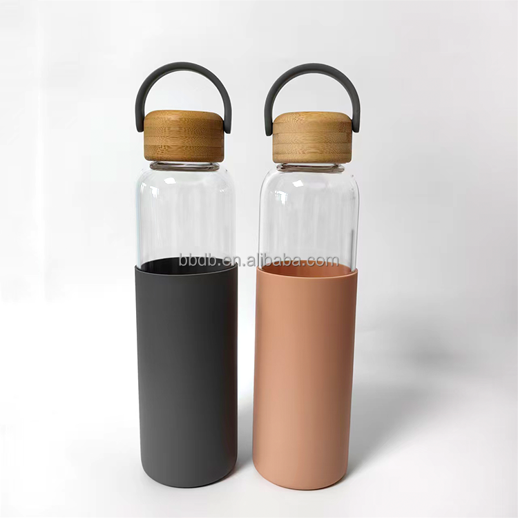Bottiglia in Vetro per Acqua e Succhi con Manicotto in Silicone, Bottiglie in Vetro Borosilicato con Coperchio in Bambù****^^^^ https://www.siboasi.com