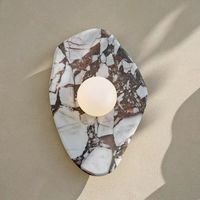 Lampe murale intérieure en marbre, onyx, travertin, alabâtre LED pour chambre à coucher, chevet, hôtel, couloir