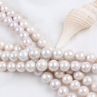 Perles d'eau douce Edison blanches naturelles de 10-12 mm, brin de perles pour la fabrication de bijoux