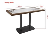 Ensemble de canapés en rotin et bois massif haut de gamme sur mesure, table en dalle de pierre minimaliste moderne, combinaison chaise et table pour restaurants commerciaux