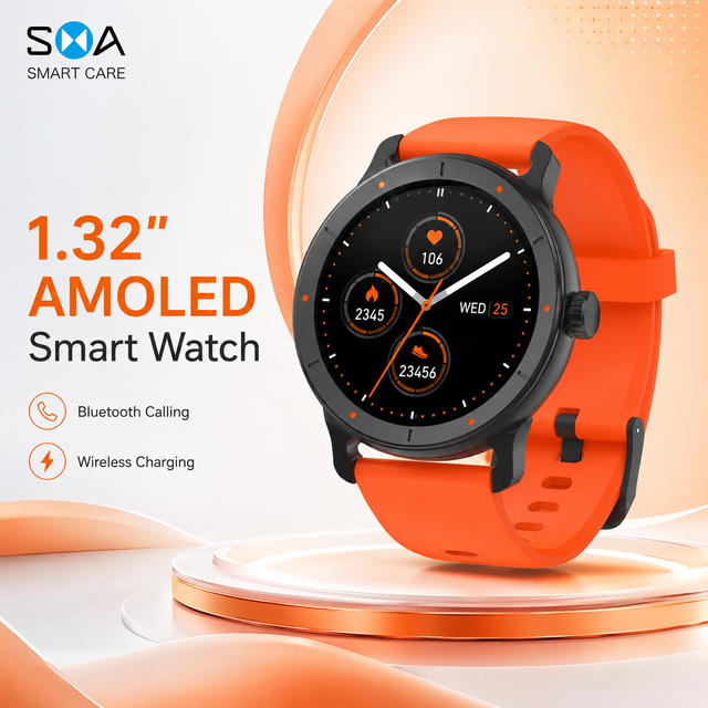 Custom Logo 1.32 Inch AMOLED Smartwatch Bluetooth Call Sport Watch with Wireless Charging for Brand Buyers