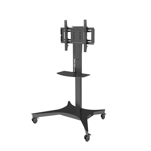 Mobile Motorized TV Lift Floor Stands Rolling TV Carts With Wheels Shelves