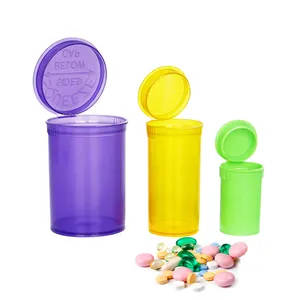 塑料19 dram pop容器密封，用于储存医疗