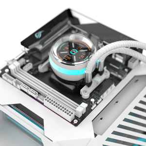 Boîtier <span class=keywords><strong>PC</strong></span> Micro ATX/ITX de forme pyramidale ALSEYE, nouveau design, couleur blanche, Pyramid-W, prend en charge le refroidisseur liquide 360 - Product Image 4