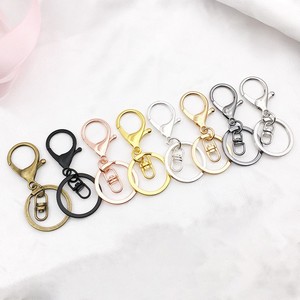Ensemble de porte-clés à fermoir mousqueton en métal, alliage de zinc, plaqué rond, accessoires de bijoux DIY pour poupées et jouets - Product Image 2