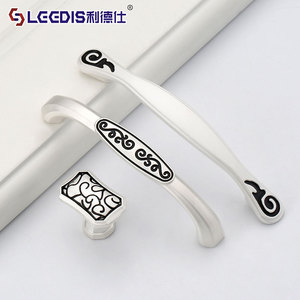 LGEDIS Matte Silver Cabinet Handles With Black Trim Single Hole For Furniture Drawers Wardrobes Shoe Cabinets Wine Cabinets - Product Image 1