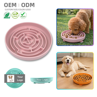 Bol à nourriture pour chien en silicone personnalisé OEM/ODM, motif labyrinthe, base à ventouse imperméable, design antidérapant pour les voyages et l'utilisation en extérieur