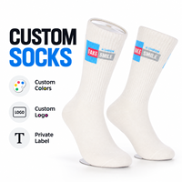 Chaussettes en coton personnalisées à marque privée, avec motifs textiles tissés, possibilité de personnaliser le logo et les couleurs