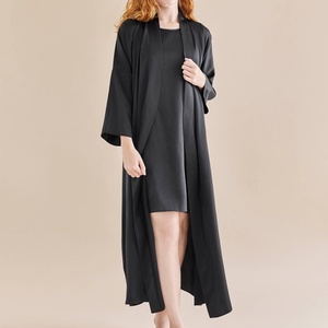 BODHANA Custom logo Solid Satin Long Femme Designer Bath Robe Luxury <strong>Wholesale</strong> Kimono Imitated Silk Women Robe - Product Image 1