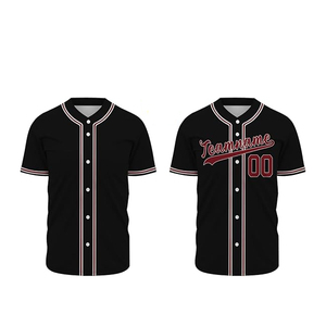 Maillot de baseball personnalisable en polyester 100 % écologique de haute qualité, col en V, manches courtes, motif uni, tendance sportive - Product Image 6