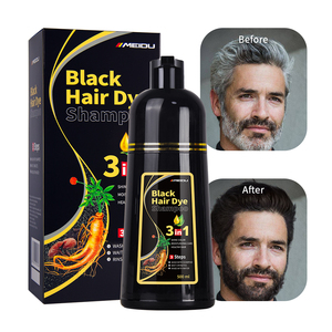 Aceite de argán de jengibre gris natural a base de hierbas teñido rápido Color permanente negro 500ml meidu champú para tinte de cabello a base de hierbas orgánicas - Product Image 1