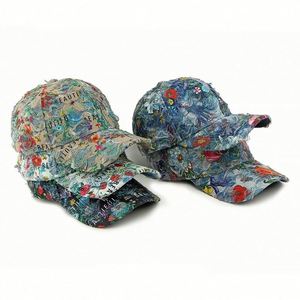 Nouvelle Arrivée 2025 – Casquette de Baseball Distressed à Imprimé Floral Personnalisé, Style Ethnique, pour Femme, Chapeau de Soleil Tendance pour l'Extérieur - Product Image 2