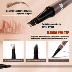 Double Ended Water proof Eye Liner Seidenraupen stift Gebogener Augenbrauen stift Makeup 2 Gabel spitze Hoch pigmentierter flüssiger Eyeliner - Product Image 4