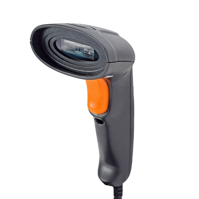 Woso Cheap 1D Handheld USB Wired Barcode Scanner CCD with 300 Scans/Sec 1-Year Warranty in Stock