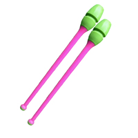 Bâtons de gymnastique rythmique en ABS avec tête en caoutchouc insérable de 36 cm/14,2 pouces, bâtons d'exercice artistique, bâtons de danse