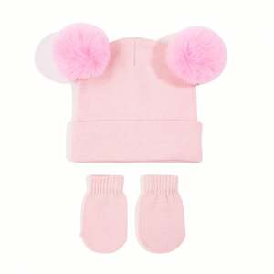 Ensemble de bonnets et gants mignons pour enfants, ensemble chaud d'hiver pour bébés garçons et filles - Product Image 6