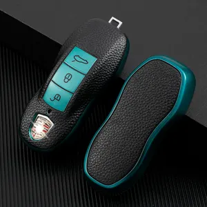 Fasion car key Shell Holder For Porsche Panamera Carrera Macan Cayman Cayenne 991 970 911 981 Suede Leather Key Case Fob Cover