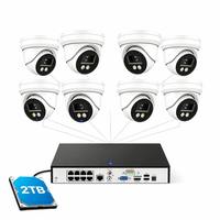 Kit Système de Caméras de Sécurité PoE Vikylin 8 Canaux 5MP avec 8 Caméras Tourelles IP67, NVR 4K, Disque Dur 2 To et Détection Intelligente IA Humain/Véhicule
