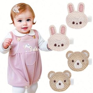 Elegante Pinza de Pelo de Acetato con Diseño de Oso y Conejo para Niñas Pequeñas, Regalo Infantil, Marca LX - Product Image 1