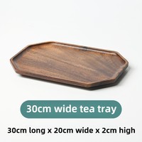 Grand plateau d'assiette en bois massif à un niveau Design moderne finition laquée de noyer chinois pour le restaurant de service de thé de ménage