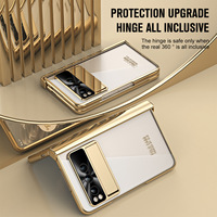Étui pour téléphone Google Pixel Fold, matériau PC, électroplaqué, transparent, entièrement couvrant, antichoc, avec protection d'écran