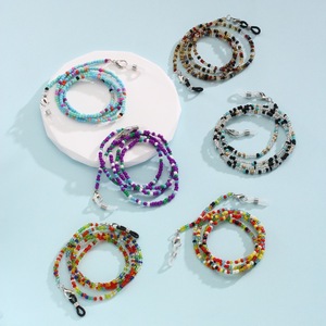 Colorful Seed Bead Eyeglasses And Mask Chains 70cm Reusable Glass Beads For Fashionable Everyday Use - Product Image 2