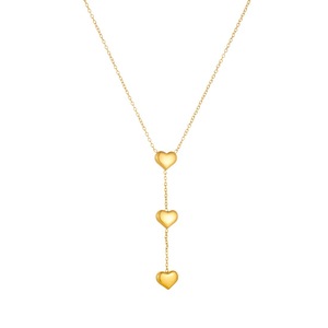 Heart Shaped Clavicle Chain Necklace Gold Y Shape Long Pendant Jewelry Everyday Wear - Product Image 5