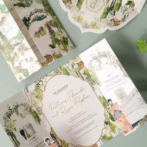 Suite d'invitations de mariage en papier de qualité supérieure, invitations de luxe personnalisées, kit pour fête de mariage - Product Image 6