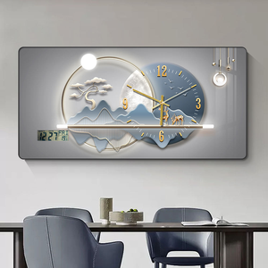 Nuovo Orologio da Parete Artistico Moderno per Ristoranti 2026 con Cornice in Cristallo e Porcellana - Product Image 2