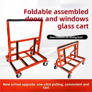Porte-camion universel à quatre roues, grande porte pliante, fenêtre, chariot de manutention en verre, plate-forme pliable pour chantier de construction - Product Image 3