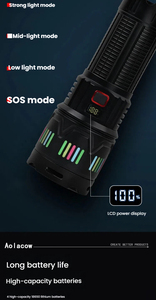 <span class=keywords><strong>Linterna</strong></span> Táctica de Caza, Resistente al Agua IP44, Recargable por USB, Haz de Luz Ajustable de Largo Alcance, <span class=keywords><strong>LED</strong></span> de <span class=keywords><strong>20000</strong></span> Lúmenes para Camping - Product Image 5