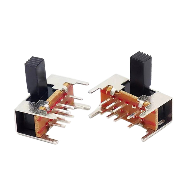 Miniature Slide Switch Double Row 3 Gears Slide Switch Horizontal Slide Switch Dpdt 8p Handle H=6mm