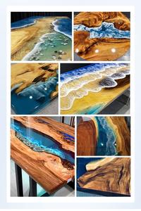 מותג העליון משלוח שולחנות שקיפות גבוהה עם שרף אפוקסי שרף עץ אפוקסי - Product Image 4