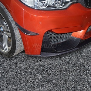 2 pièces pour BMW F80 M3 F82 F83 M4 2014-2019, lames de pare-chocs avant en fibre de carbone véritable, ailerons avant, garnitures de phares antibrouillard - Product Image 2
