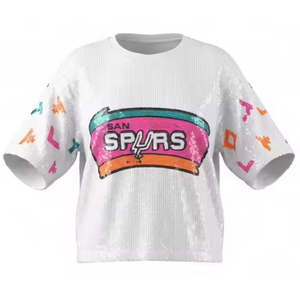 En gros Blouses pour femmes Antonio, coupe oversize, col rond, en jersey, à sequins San Antonio, style Spur-s, populaire - Product Image 5