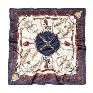 Nouveau foulard en soie imprimé européen américain 90 carré transfrontalier à la mode turban polyvalent pour les femmes printemps sergé Style - Product Image 5