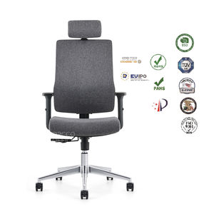 Mobilier de direction moderne robuste chaise de bureau ergonomique rembourrée en maille avec appui-tête pour le bureau à domicile - Product Image 2